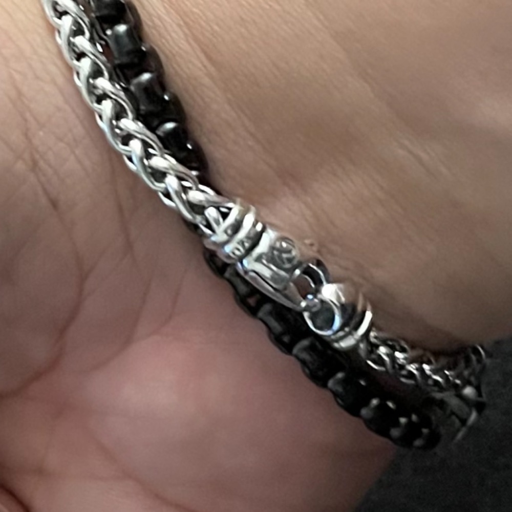 David Yurman 4mm Wheat Chain Men’s Bracelet, Sterling Silver 8.5” - Picture 5 of 6